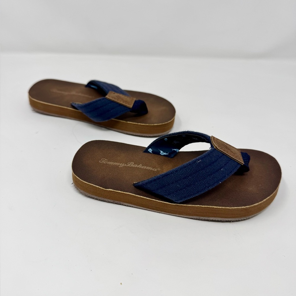 Tommy Bahama Kids Navy and Brown Flip Flops